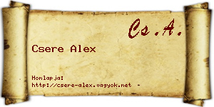 Csere Alex névjegykártya