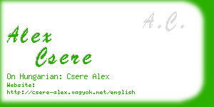 alex csere business card